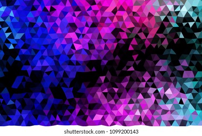 Dark Pink, Blue vector polygonal pattern. Shining illustration, which consist of triangles. The polygonal design can be used for your web site.