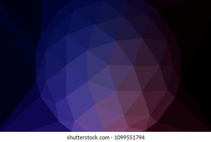 Dark Pink, Blue vector polygonal background with a diamond. Polygonal illustration, which consists of triangles. Triangular pattern for your design.