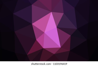 Dark Pink, Blue vector polygonal template. Creative geometric illustration in Origami style with gradient. Triangular pattern for your design.