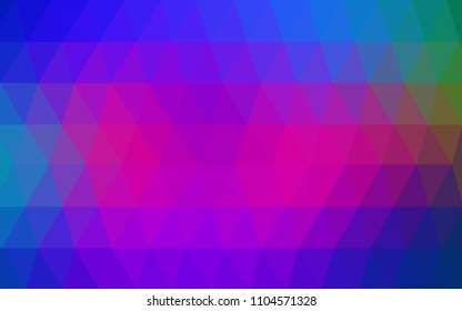 Dark Pink, Blue vector polygonal illustration, which consist of triangles. Triangular pattern for your business design. Geometric background in Origami style with gradient. 