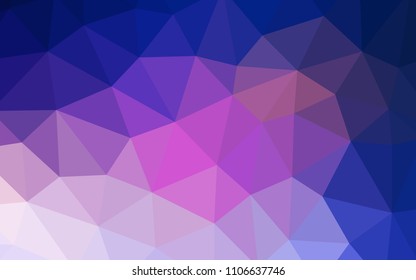 Dark Pink, Blue vector polygonal background. A sample with polygonal shapes. Completely new template for your banner.