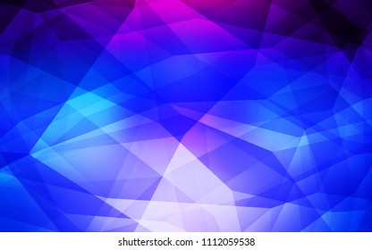 Dark Pink, Blue vector polygonal template. Creative geometric illustration in Origami style with gradient. Completely new template for your banner.