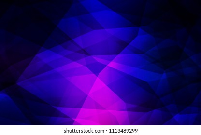 Dark Pink, Blue vector polygonal background. Shining polygonal illustration, which consist of triangles. Brand new style for your business design.