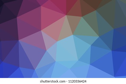 Dark Pink, Blue vector polygonal pattern. Elegant bright polygonal illustration with gradient. Triangular pattern for your design.