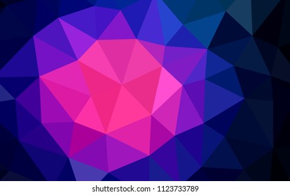 Dark Pink, Blue vector polygonal pattern. Creative geometric illustration in Origami style with gradient. Polygonal design for your web site.