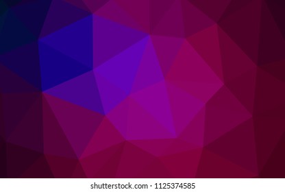 Dark Pink, Blue vector polygonal background. Polygonal abstract illustration with gradient. Best triangular design for your business.