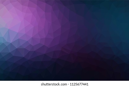 Dark Pink, Blue vector polygonal pattern. Glitter abstract illustration with an elegant triangles. Triangular pattern for your design.