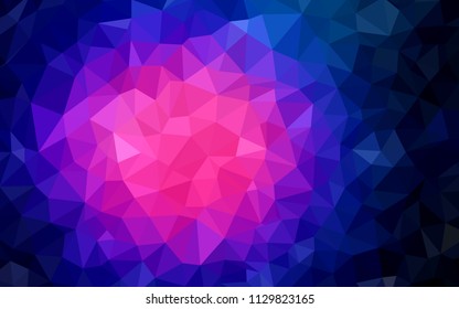 Dark Pink, Blue vector polygonal background. Colorful abstract illustration with triangles. Completely new template for your banner.