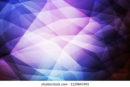 Dark Pink, Blue vector polygonal background. Glitter abstract illustration with an elegant triangles. A new texture for your web site.