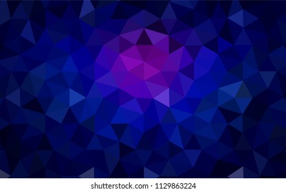 Dark Pink, Blue vector polygonal pattern. A sample with polygonal shapes. A new texture for your web site.