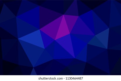 Dark Pink, Blue vector polygonal pattern. Triangular geometric sample with gradient.  A completely new design for your leaflet.