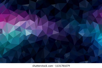 Dark Pink, Blue vector polygonal background. Triangular geometric sample with gradient.  New template for your brand book.