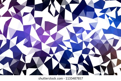 Dark Pink, Blue vector polygonal background. Elegant bright polygonal illustration with gradient. Best triangular design for your business.