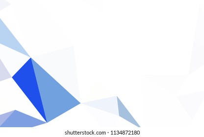 Dark Pink, Blue vector polygonal template. Shining polygonal illustration, which consist of triangles. Polygonal design for your web site.