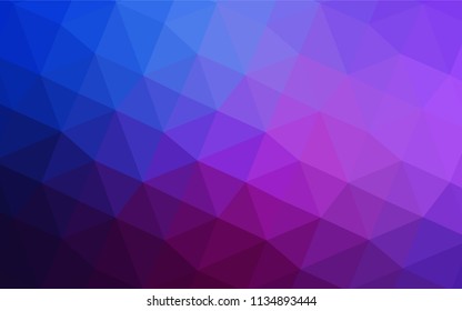 Dark Pink, Blue vector polygonal background. A sample with polygonal shapes. That pattern can be used as a part of a brand book.