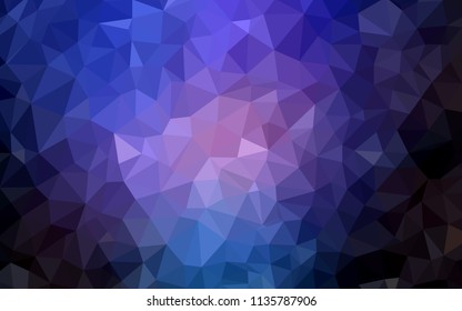 Dark Pink, Blue vector polygonal pattern. Glitter abstract illustration with an elegant triangles. Best triangular design for your business.