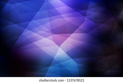 Dark Pink, Blue vector polygonal template. A sample with polygonal shapes. Best triangular design for your business.