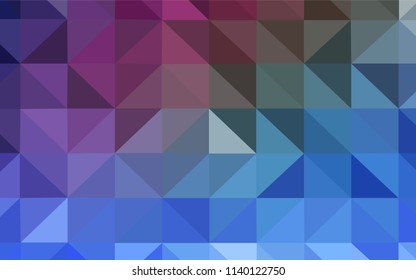 Dark Pink, Blue vector polygonal background. Shining colorful illustration with triangles. Triangular pattern for your design.
