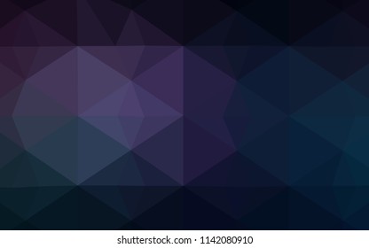 Dark Pink, Blue vector polygonal background. Colorful illustration in polygonal style with gradient. The best triangular design for your business.