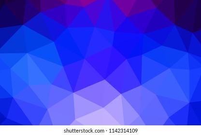 Dark Pink, Blue vector polygonal pattern. Triangular geometric sample with gradient.  Template for cell phone's backgrounds.