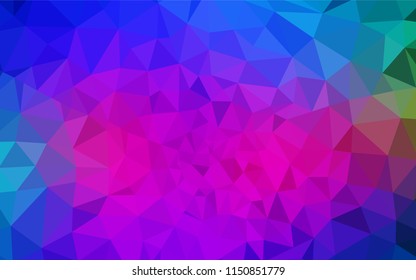 Dark Pink, Blue vector polygonal pattern. Creative illustration in halftone style with triangles. Brand new style for your business design.
