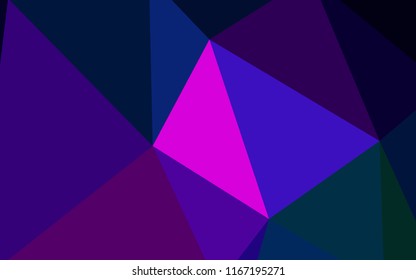 Dark Pink, Blue vector polygonal background. Glitter abstract illustration with an elegant triangles. Brand new design for your business.
