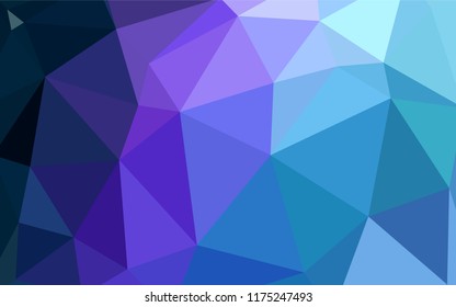 Dark Pink, Blue vector polygonal pattern. Shining colorful illustration with triangles. Best triangular design for your business.
