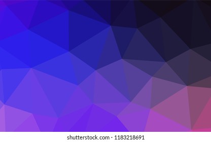 Dark Pink, Blue vector polygonal background. Modern abstract illustration with triangles. Triangular pattern for your design.