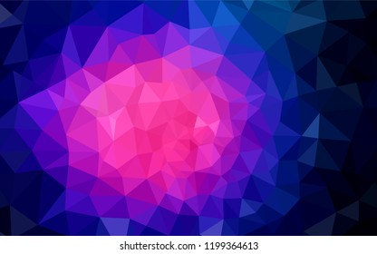 Dark Pink, Blue vector polygonal background. Polygonal abstract illustration with gradient. Polygonal design for your web site.
