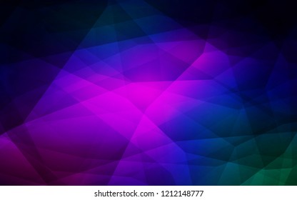 Dark Pink, Blue vector polygonal background. Glitter abstract illustration with an elegant triangles. Textured pattern for your backgrounds.