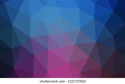 Dark Pink, Blue vector polygonal template. Colorful illustration in abstract style with gradient. The template can be used as a background for cell phones.