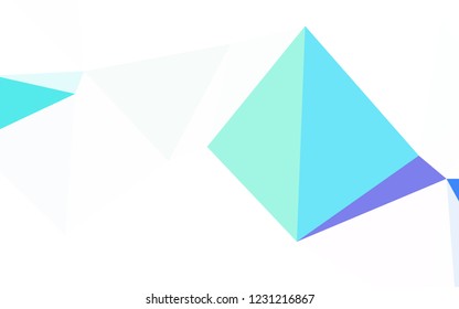 Dark Pink, Blue vector polygonal template. Triangular geometric sample with gradient.  A completely new design for your leaflet.