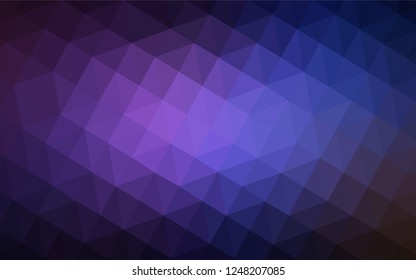 Dark Pink, Blue vector polygonal template. Shining colorful illustration with triangles. Template for cell phone's backgrounds.