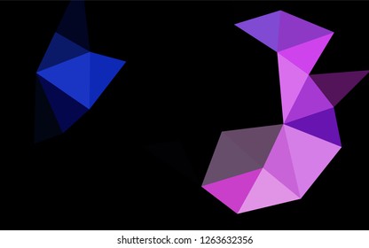 Dark Pink, Blue vector polygonal background. A vague abstract illustration with gradient. The best triangular design for your business.