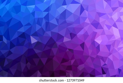 Dark Pink, Blue vector polygonal template. Shining colorful illustration with triangles. Triangular pattern for your design.