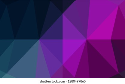 Dark Pink, Blue vector polygonal pattern. Shining illustration, which consist of triangles. The polygonal design can be used for your web site.