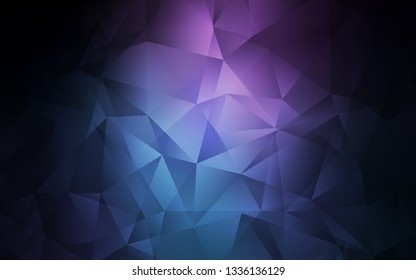 Dark Pink, Blue vector polygonal template. Colorful illustration in polygonal style with gradient. Best triangular design for your business.