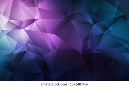 Dark Pink, Blue vector polygonal background. A sample with polygonal shapes. A completely new design for your leaflet.