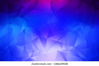 Dark Pink, Blue vector polygonal pattern. Creative illustration in halftone style with triangles. New template for your brand book.