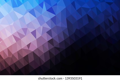 Dark Pink, Blue vector polygonal background. Glitter abstract illustration with an elegant design. Triangular pattern for your business design.