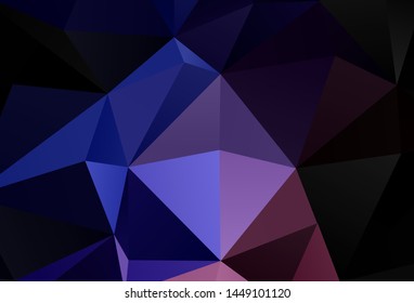 Dark Pink, Blue vector polygonal background. Colorful illustration in abstract style with triangles. Triangular pattern for your design.