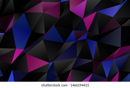 Dark Pink, Blue vector polygonal pattern. Modern geometrical abstract illustration with gradient. Brand new style for your business design.