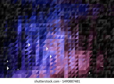 Dark Pink, Blue vector polygonal template. Creative illustration in halftone style with triangles. Brand new style for your business design.