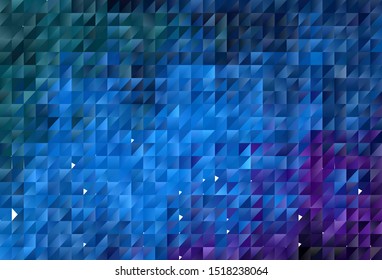 Dark Pink, Blue vector polygonal pattern. Creative illustration in halftone style with triangles. Best triangular design for your business.