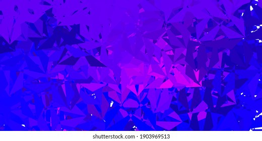 Fondo poligonal vector azul oscuro rosa. Ilustración degradada de estilo poligonal con triángulos. Fondo de escritorio para tus aplicaciones web.
