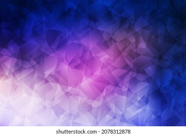 Dark Pink, Blue vector polygonal background. Colorful illustration in abstract style with triangles. A completely new design for your leaflet.