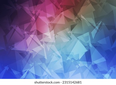 Dark Pink, Blue vector polygonal background. Polygonal abstract illustration with gradient. Brand new style for your business design.