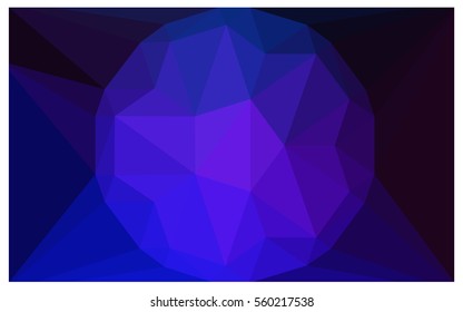 Dark Pink Blue vector polygonal illustration, which consist of triangles with a gemstone in center. Triangular design of a huge diamond for your business. Creative geometric background of gems.
