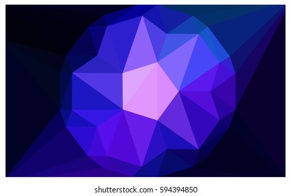 Dark Pink, Blue vector polygonal illustration, which consist of triangles with a gemstone in center. Triangular design of a huge diamond for your business. Creative geometric background of gems.