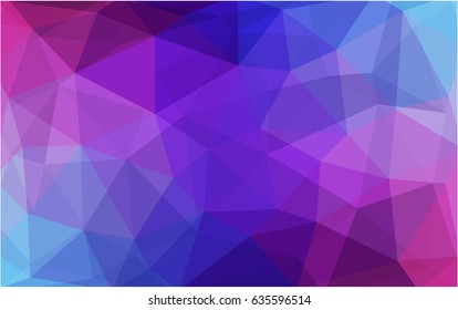 Dark Pink, Blue vector polygonal illustration, which consist of triangles. Triangular pattern for your business design. Geometric background in Origami style with gradient. 
